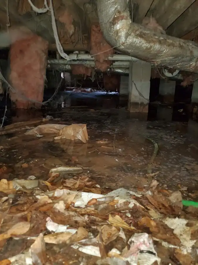 Crawl space flood assessment for Commercial Water Damage Restoration in Urbana